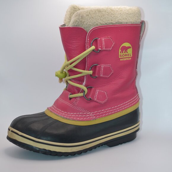 Kids Sorel Pink Yoot Boots Size 4 - Picture 1 of 4
